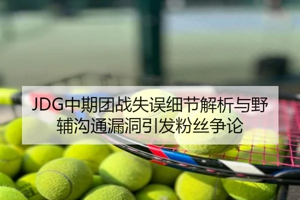 JDG中期团战失误细节解析与野辅沟通漏洞引发粉丝争论